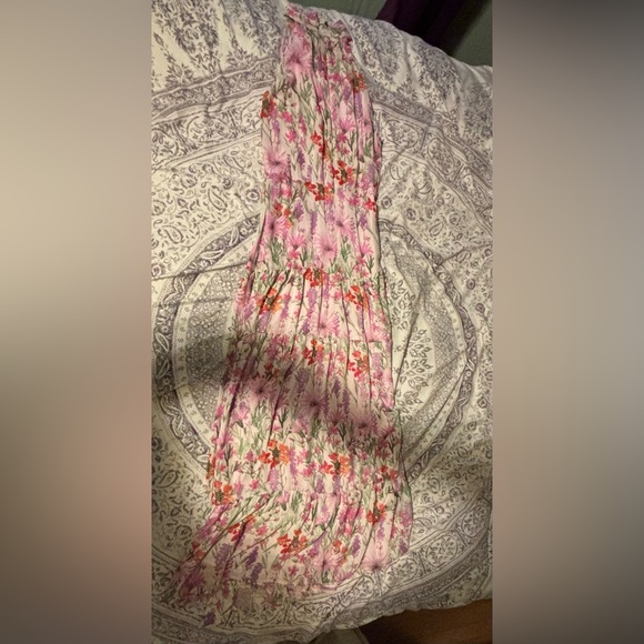 Floral Pink and Green Maxi Dress - Picture 4 of 4